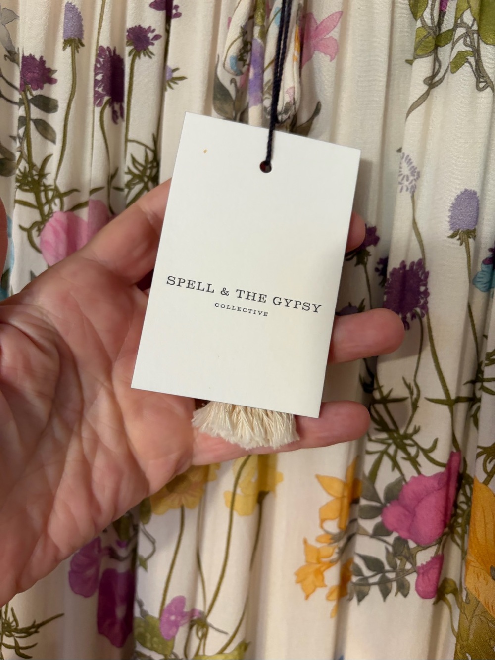 Spell Wild Bloom NWT White Floral Tiered Maxi Skirt with Pastel Accents - Picture 5 of 8
